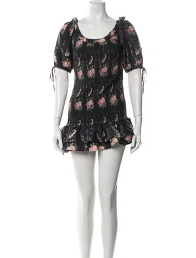 Pre-owned Loveshackfancy Silk Mini Dress In Blue