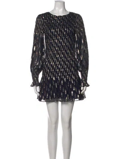 Pre-owned Loveshackfancy Silk Mini Dress In Blue