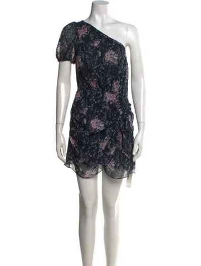 Pre-owned Loveshackfancy Silk Mini Dress In Blue