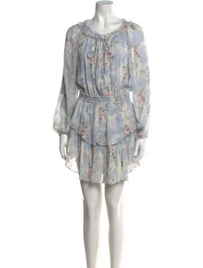Pre-owned Loveshackfancy Silk Mini Dress In Blue