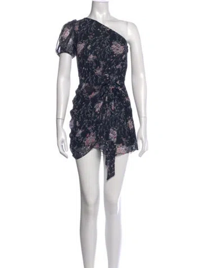 Pre-owned Loveshackfancy Silk Mini Dress In Blue
