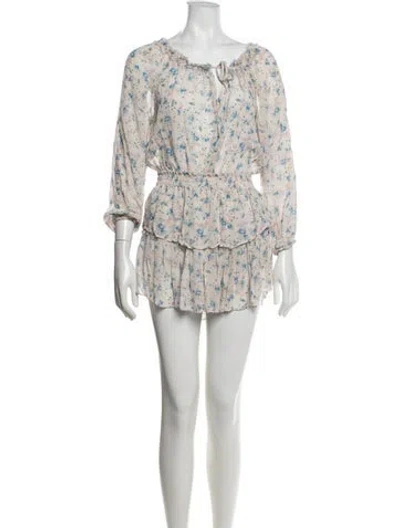 Pre-owned Loveshackfancy Silk Mini Dress In Blue