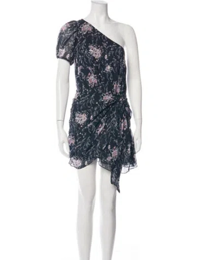 Pre-owned Loveshackfancy Silk Mini Dress In Blue