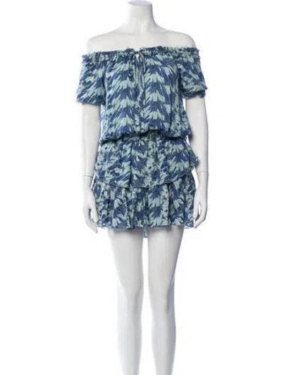 Pre-owned Loveshackfancy Silk Mini Dress In Blue