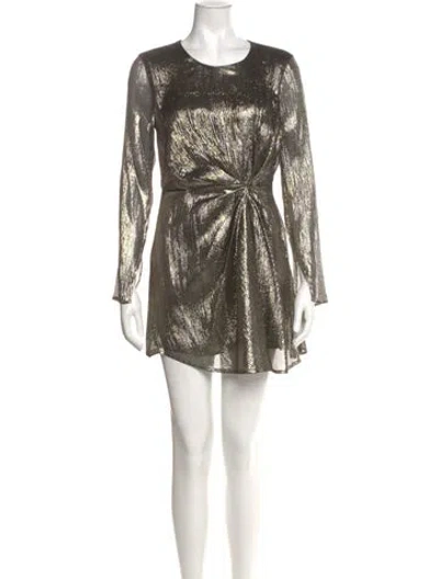 Pre-owned Loveshackfancy Silk Mini Dress In Gold