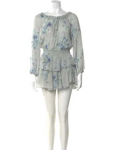 Pre-owned Loveshackfancy Silk Mini Dress In Gray