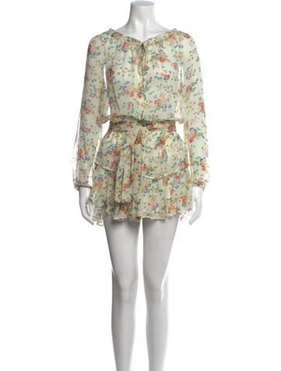 Pre-owned Loveshackfancy Silk Mini Dress In Green