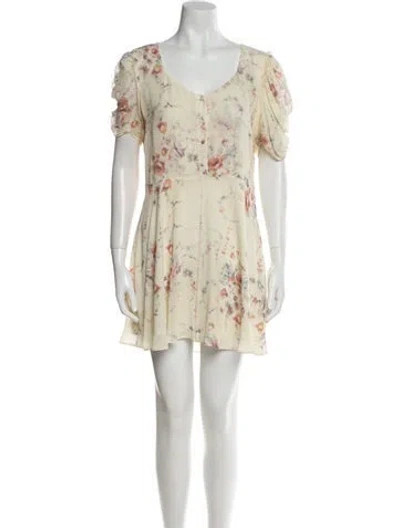 Pre-owned Loveshackfancy Silk Mini Dress In Multi