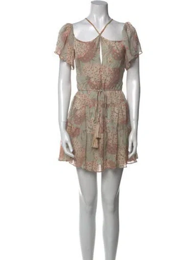 Pre-owned Loveshackfancy Silk Mini Dress In Multi