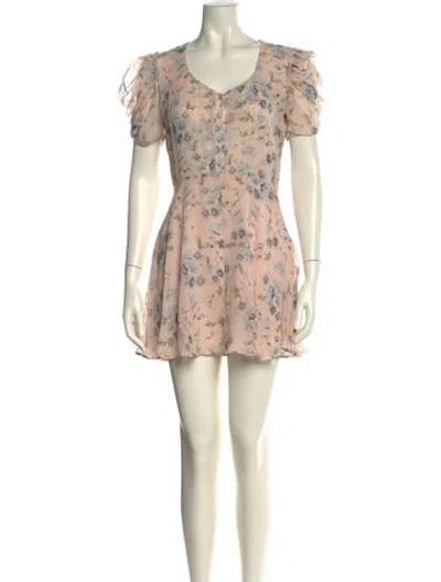 Pre-owned Loveshackfancy Silk Mini Dress In Multi