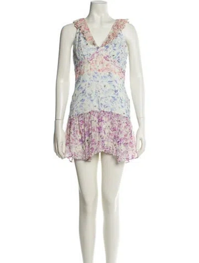 Pre-owned Loveshackfancy Silk Mini Dress In Multi