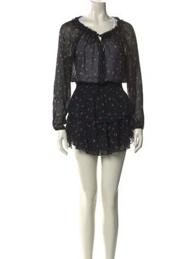 Pre-owned Loveshackfancy Silk Mini Dress In Multi