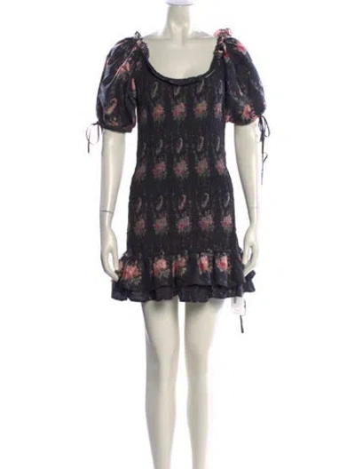 Pre-owned Loveshackfancy Silk Mini Dress In Multi