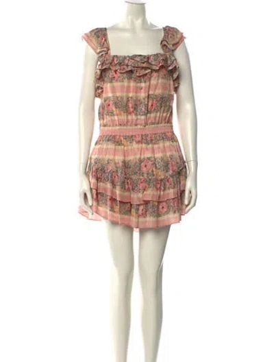 Pre-owned Loveshackfancy Silk Mini Dress In Multi