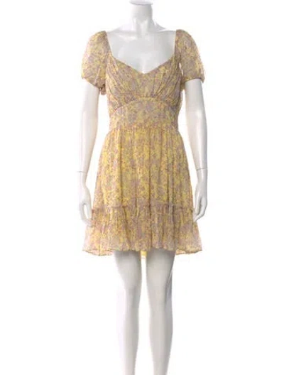 Pre-owned Loveshackfancy Silk Mini Dress In Multi