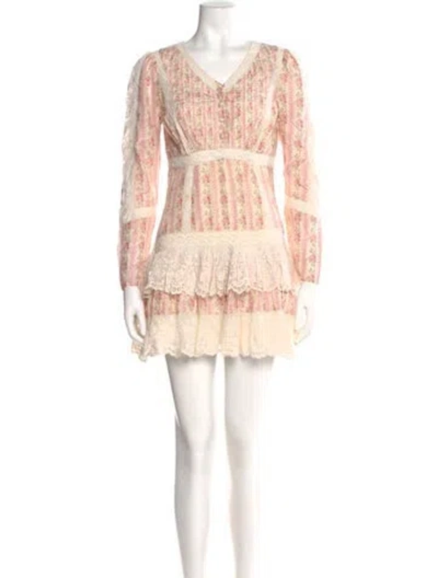 Pre-owned Loveshackfancy Silk Mini Dress In Multi