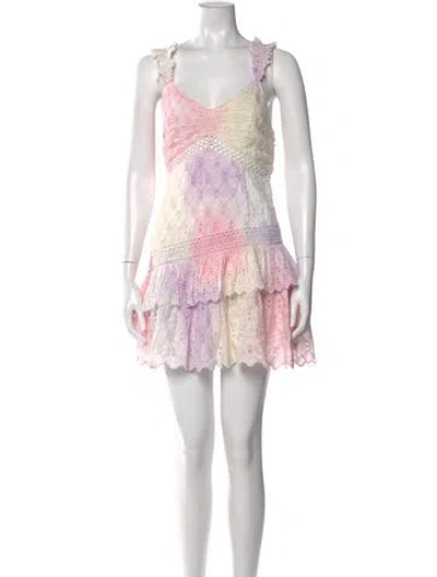 Pre-owned Loveshackfancy Silk Mini Dress In Multi