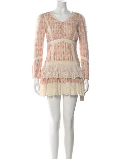 Pre-owned Loveshackfancy Silk Mini Dress In Multi