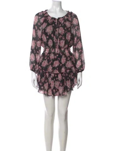 Pre-owned Loveshackfancy Silk Mini Dress In Multi