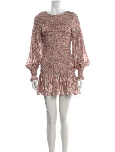 Pre-owned Loveshackfancy Silk Mini Dress In Multi
