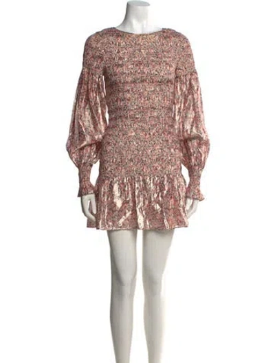 Pre-owned Loveshackfancy Silk Mini Dress In Multi