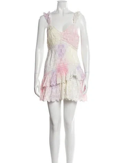 Pre-owned Loveshackfancy Silk Mini Dress In Multi