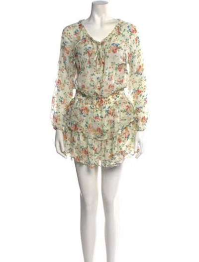 Pre-owned Loveshackfancy Silk Mini Dress In Neutral
