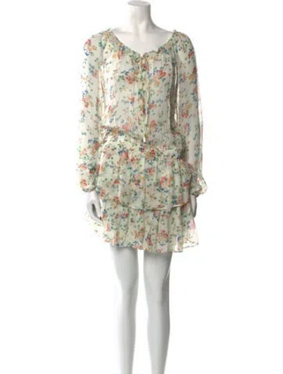 Pre-owned Loveshackfancy Silk Mini Dress In Neutral