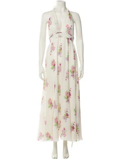 Pre-owned Loveshackfancy Silk Mini Dress In Neutral