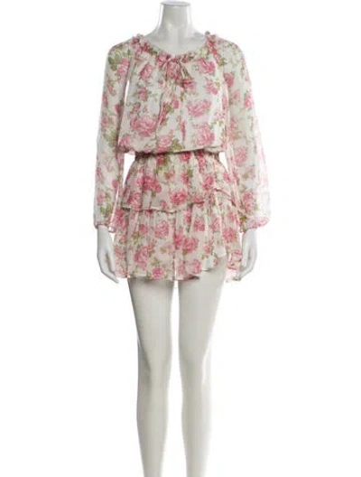 Pre-owned Loveshackfancy Silk Mini Dress In Neutral