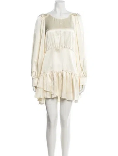 Pre-owned Loveshackfancy Silk Mini Dress In Neutral