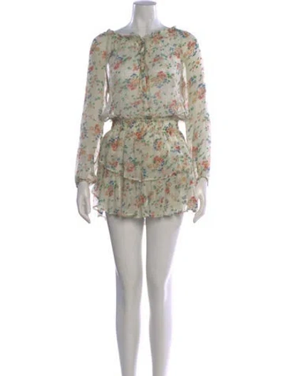 Pre-owned Loveshackfancy Silk Mini Dress In Neutral