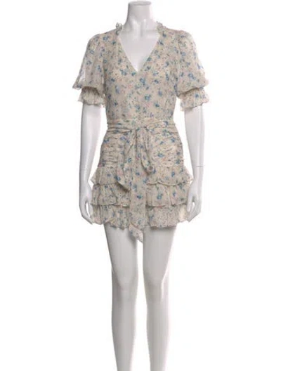 Pre-owned Loveshackfancy Silk Mini Dress In Neutral