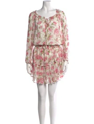 Pre-owned Loveshackfancy Silk Mini Dress In Neutral