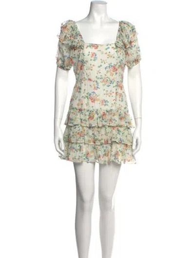 Pre-owned Loveshackfancy Silk Mini Dress In Neutral