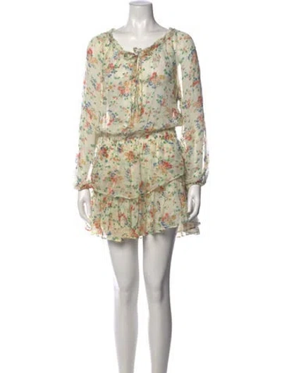 Pre-owned Loveshackfancy Silk Mini Dress In Neutral