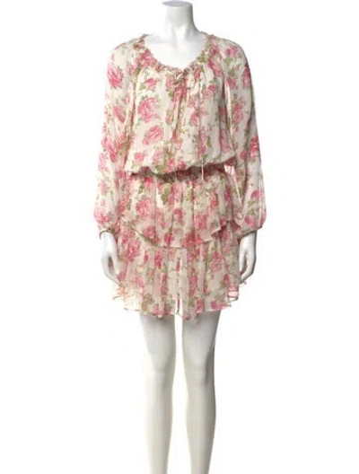 Pre-owned Loveshackfancy Silk Mini Dress In Neutrals