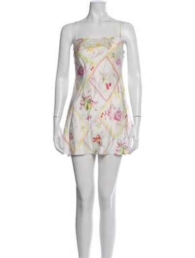 Pre-owned Loveshackfancy Silk Mini Dress In Neutrals