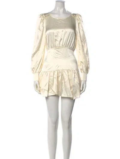 Pre-owned Loveshackfancy Silk Mini Dress In Neutrals