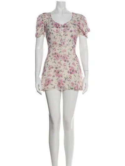 Pre-owned Loveshackfancy Silk Mini Dress In Neutrals
