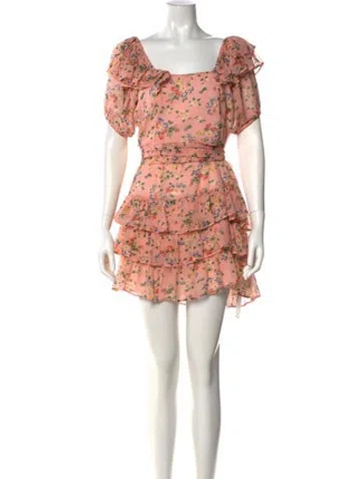 Pre-owned Loveshackfancy Silk Mini Dress In Orange