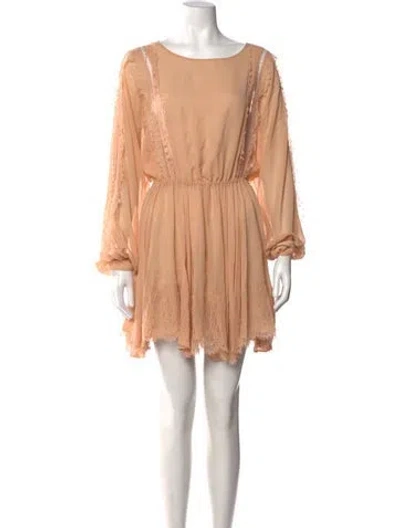 Pre-owned Loveshackfancy Silk Mini Dress In Orange