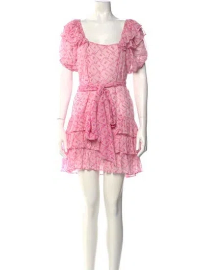Pre-owned Loveshackfancy Silk Mini Dress In Pink
