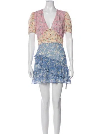 Pre-owned Loveshackfancy Silk Mini Dress In Pink