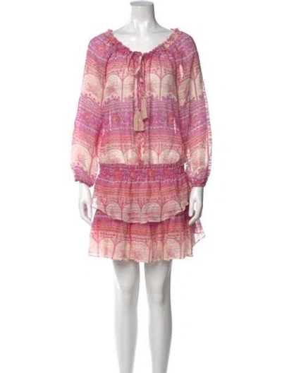 Pre-owned Loveshackfancy Silk Mini Dress In Pink