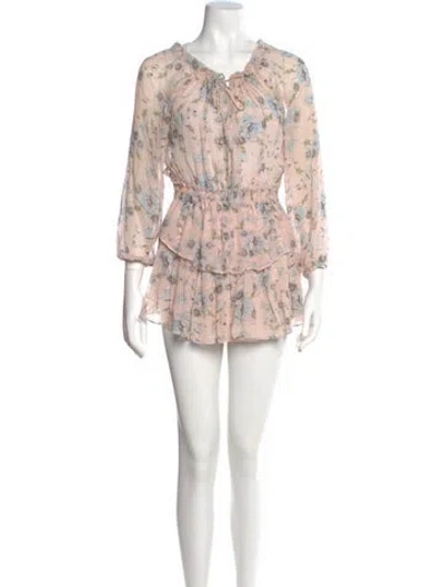 Pre-owned Loveshackfancy Silk Mini Dress In Pink