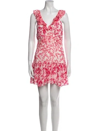 Pre-owned Loveshackfancy Silk Mini Dress In Pink