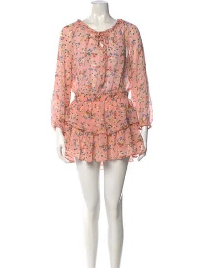 Pre-owned Loveshackfancy Silk Mini Dress In Pink