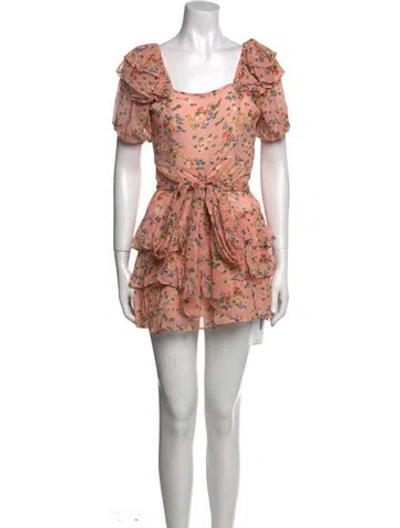 Pre-owned Loveshackfancy Silk Mini Dress In Pink