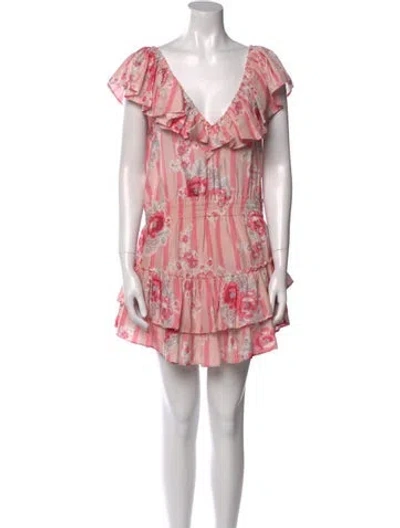 Pre-owned Loveshackfancy Silk Mini Dress In Pink